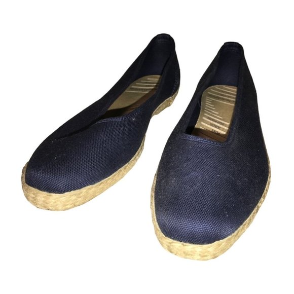 Vintage Liz Claiborne Comfort Espadrilles Flats - Navy Blue - Picture 1 of 6